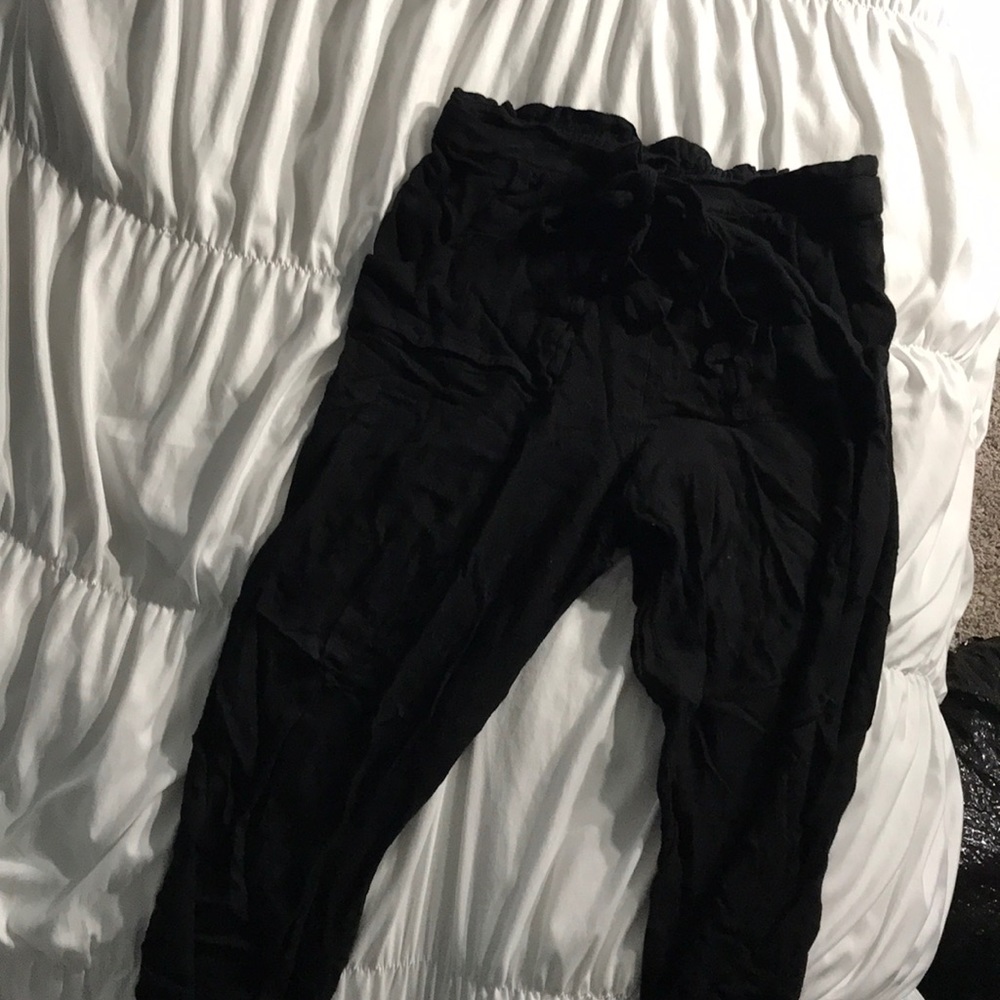 Black paper bag joggers medium